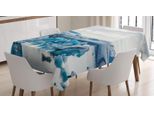 Abakuhaus Tovaglia Island, Glacial Lagoon Montuosa, Facile Da Pulire Lavabile Resistente Allo Sporco E Con Colori Chiari Stampa Di Alta Qualità, 140 X 200 Cm, Blu Mare Bianco