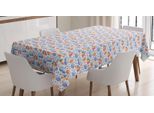 Abakuhaus Tovaglia Autunnale, Acquerello Pioggia Ombrello, Stampa Personalizzata Colori Chiari Senza Scolorimento Lavabile Per Uso Esterno, 140 X 200 Cm, Azzurro Pallido Rosa Confetto