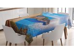 Abakuhaus Grecia Tovaglia, Navagio Sull'isola Di Zante, Stampa Personalizzata Colori Vivaci Senza Scolorimento Lavabile Per Uso Esterno, 140 X 200 Cm, Blu Azzurro Bianco