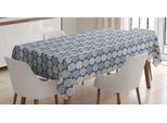 Abakuhaus Tovaglia Astratta, Cerchi Con Strisce E Pois, Stampa Personalizzata Con Colori Vivaci, Lavabile, Resistente All'acqua, Non Sbiadisce, 140 X 240 Cm, Viola, Blu, Color Guscio D'uovo