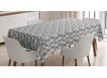 Abakuhaus Tovaglia Floreale, Fiori Protea Monocromatici, Stampa Personalizzata Colori Vivaci Senza Scolorimento Lavabile Per Uso Esterno, 140 X 240 Cm, Grigio Antracite E Bianco