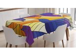 Abakuhaus Tovaglia Con Uccelli, Forme Poligonali Ispirate, Stampa Personalizzata Con Colori Vivaci Lavabile Impermeabile Non Sbiadisce, 140 X 240 Cm, Blu Indaco Scuro