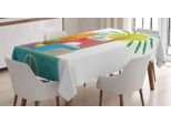 Abakuhaus Jerusalem Tovaglia, Edifici Colorati Sun, Facile Da Pulire Lavabile Resistente Allo Sporco E Con Colori Chiari Stampa Di Alta Qualità, 140 X 240 Cm, Multicolore