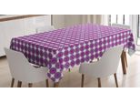 Abakuhaus Tovaglia Astratta, Cerchi Viola Ripetitivi, Facile Da Pulire, Lavabile, Resistente Allo Sporco E Con Colori Chiari, Stampa Di Alta Qualità, 140 X 240 Cm, Bianco Viola