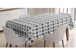 Abakuhaus Tovaglia A Foglie, Motivo Floreale Grunge Inchiostrato, Impermeabile, Lavabile Con Colori Chiari E Visibili, Non Sbiadisce, Personalizzata, 140 X 240 Cm, Grigio Antracite E Bianco