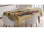 Tovaglia Abakuhaus Musical, Uomini Che Suonano, Stampa Personalizzata Colori Vivaci Che Non Sbiadiscono Lavabile Per Uso Esterno, 140 X 240 Cm, Multicolore