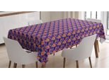 Abakuhaus Tovaglia Astratta, Vivid Geometric Polygonal, Stampa Personalizzata Colori Vivaci Senza Scolorimento Lavabile Per Uso Esterno, 140 X 240 Cm, Indigo Marigold