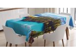 Abakuhaus Tovaglia Paesaggio, Lago Abraham Rocky Cliffs, Stampa Con Colori Chiari Che Non Sbiadiscono Lavabile Per Interni O Esterni, 140 X 200 Cm, Blu Azzurro Bianco