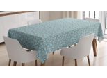 Abakuhaus Tovaglia Floreale, Design Botanico Fiorito, Impermeabile, Lavabile Con Colori Chiari E Visibili, Non Sbiadisce, Personalizzata, 140 X 240 Cm, Acquamarina, Bianco, Grigio Scuro