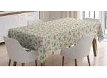 Abakuhaus Tovaglia Floreale, Fiori E Foglie In Fiore, Stampa Personalizzata Colori Vivaci Senza Scolorimento Lavabile Per Uso Esterno, 140 X 240 Cm, Verde Mandorla Umber