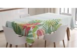 Abakuhaus Tovaglia Tropicale, Tonalità Pastello Foglie Esotiche, Adatta Per Interni Ed Esterni Lavabile Stampa Colori Chiari Nessuno Scolorimento, 140 X 200 Cm, Pale Seafoam Multicolore