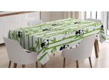 Abakuhaus Tovaglia Stampata In Bambù, Orsi Panda Su Piante, Resistente Allo Sporco Con Tecnologia Di Stampa All'avanguardia Lavabile Colori Chiari, 140 X 240 Cm, Grigio Antracite Bianco