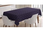 Abakuhaus Tovaglia Orientale, Motivi Floreali Arching Dots, Resistente Allo Sporco, Facile Da Pulire, Lavabile, Stampa Con Colori Chiari Che Non Sbiadiscono, 140 X 240 Cm, Indaco Scuro, Kaki Scuro