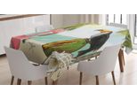 Abakuhaus Tovaglia A Tema Isola, Frutta Esotica, Piante E Animali, Stampa Personalizzata Con Colori Vivaci, Lavabile, Resistente All'acqua, Non Sbiadisce, 140 X 240 Cm, Multicolore