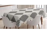 Abakuhaus Tovaglia Astratta, Strisce Moderne In Quadrati, Resistente Allo Sporco, Facile Da Pulire, Lavabile, Stampa Con Colori Chiari Che Non Sbiadiscono, 140 X 240 Cm, Marrone Scuro, Color Guscio D'uovo