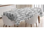 Abakuhaus Tovaglia Stampata In Bambù, Alberi Asiatici, Adatta Per Interni Ed Esterni Lavabile Stampa Colori Chiari Nessuno Scolorimento, 140 X 240 Cm, Grigio Antracite Bianco