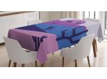 Abakuhaus Tovaglia Astratta, Arte Digitale Cavallo Cowboy, Stampa Personalizzata Colori Chiari Senza Scolorimento Lavabile Per Esterni, 140 X 200 Cm, Viola E Blu Scuro