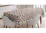 Abakuhaus Tovaglia Geometrica, Triangoli E Cerchi Vivaci, Stampa Con Colori Chiari Che Non Sbiadiscono, Lavabile Per Uso Interno O Esterno, 140 X 200 Cm, Color Guscio D'uovo E Multicolore