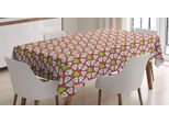 Tovaglia Abakuhaus Con Motivi Di Frutta, Pere E Pois Stravaganti, Stampa Con Colori Vivaci Che Non Sbiadiscono, Lavabile Per Uso Interno O Esterno, 140 X 240 Cm, Corallo Scuro E Verde Mela.
