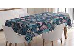 Abakuhaus Tovaglia Botanica, Foglie Floreali Tropicali, Stampa Personalizzata Colori Vivaci Senza Scolorimento Lavabile Per Uso Esterno, 140 X 240 Cm, Rosa Blu Scuro