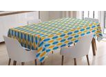 Abakuhaus Tovaglia Astratta, Motivi Retrò Grungy Ogee, Facile Da Pulire, Lavabile, Resistente Allo Sporco E Con Colori Chiari, Stampa Di Alta Qualità, 140 X 240 Cm, Blu Azzurro E Arancione