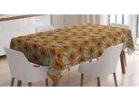 Abakuhaus Tovaglia Floreale, Motivo Retrò Con Girasoli, Impermeabile, Lavabile, Colori Vivaci Che Non Sbiadiscono, Personalizzata, 140 X 240 Cm, Grigio Ambra Giallo