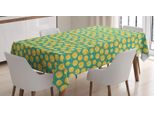 Abakuhaus Tovaglia Con Motivo Frutta, Mela Con Motivo Poligonale, Stampa Con Colori Vivaci Che Non Sbiadiscono, Lavabile Per Uso Interno O Esterno, 140 X 240 Cm, Verde Senape