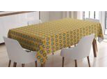 Abakuhaus Tovaglia Floreale, Tulipani A Rombi, Facile Da Pulire, Lavabile, Resistente Allo Sporco E Con Colori Vivaci, Stampa Di Alta Qualità, 140 X 240 Cm, Turchese Scuro, Turchese, Giallo