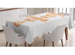 Abakuhaus Tovaglia Con Motivo Zucca, Deliziosa Stagione Autunnale, Stampa Personalizzata Colori Vivaci Senza Scolorimento Lavabile Per Uso Esterno, 140 X 240 Cm, Marigold E Bianco
