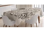 Abakuhaus Tovaglia Con Motivo Zucca, Scritta Thanksgiving, Facile Da Pulire, Lavabile, Resistente Allo Sporco E Con Colori Vivaci, Stampa Di Alta Qualità, 140 X 240 Cm, Champagne E Tortora Scuro