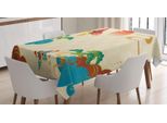 Abakuhaus Tovaglia Artistica, Sole, Nuvole E Farfalle, Stampa Personalizzata Colori Vivaci Che Non Sbiadiscono Lavabile Per Uso Esterno, 140 X 240 Cm, Multicolore