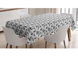 Abakuhaus Tovaglia Botanica, Foglie Di Palma Tropicali Selvagge, Stampa Con Colori Chiari Che Non Sbiadiscono Lavabile Per Interni O Esterni, 140 X 200 Cm, Grigio Antracite Bianco
