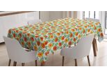 Abakuhaus Tovaglia Floreale, Calendule Con Foglie, Stampa Personalizzata Con Colori Vivaci Lavabile Impermeabile Non Scolorisce, 140 X 240 Cm, Vermiglio E Verde