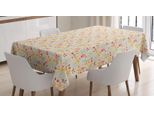 Abakuhaus Tovaglia Floreale, Motivo Floreale Vegetale, Stampa Personalizzata Colori Vivaci Senza Scolorimento Lavabile Per Esterni, 140 X 240 Cm, Champagne Multicolore