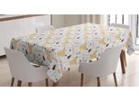 Abakuhaus Sei Felice Tovaglia, Allegra Scritta Scarabocchiata, Stampa Personalizzata Colori Vivaci Che Non Sbiadiscono Lavabile Per Uso Esterno, 140 X 240 Cm, Multicolore Bianco
