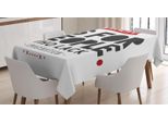 Abakuhaus Citazione Tovaglia, Promozione Dell'immaginazione Arte, Stampa Personalizzata Con Colori Chiari Lavabile Impermeabile Non Sbiadisce, 140 X 240 Cm, Rosso Cinabro Grigio Antracite