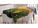 Abakuhaus Tovaglia Girasole, Campo In Fiore Al Tramonto, Stampa Personalizzata Colori Vivaci Senza Scolorimento Lavabile Per Uso Esterno, 140 X 240 Cm, Multicolore
