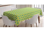 Abakuhaus Tovaglia Astratta, Stelle Rotonde Moderne, Stampa Personalizzata Colori Chiari Senza Scolorimento Lavabile Per Uso Esterno, 140 X 200 Cm, Giallo Petrolio Blu