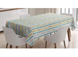 Abakuhaus Tovaglia Tribale, Strisce Verticali Piume, Impermeabile Lavabile Con Colori Chiari E Visibili Che Non Sbiadiscono Personalizzata, 140 X 240 Cm, Champagne Azzurro Cammello