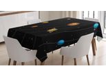 Abakuhaus Tovaglia Con Sistema Solare, Infografica Sun Planet, Stampa Personalizzata Con Colori Chiari Lavabile Impermeabile Non Sbiadisce, 140 X 240 Cm, Grigio Antracite E Multicolore