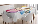 Abakuhaus Tovaglia Allegra Con Motivi Cartoon, Famiglia Arcobaleno, Facile Da Lavare, Resistente Allo Sporco E Con Colori Vivaci, Stampa Di Alta Qualità, 140 X 200 Cm, Multicolore