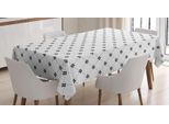 Abakuhaus Tovaglia Astratta, Motivi Floreali Geometrici, Stampa Personalizzata Colori Chiari Senza Scolorimento Lavabile Per Esterni, 140 X 240 Cm, Grigio Bianco