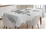Abakuhaus Citazione Tovaglia, Wake Up Smile Calligrafia, Stampa Personalizzata Con Colori Chiari Lavabile Impermeabile Non Sbiadisce, 140 X 240 Cm, Grigio Antracite E Bianco