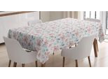 Abakuhaus Tovaglia Pastello, Farfalle E Forme Rotonde, Facile Da Pulire Lavabile Resistente Allo Sporco E Con Colori Chiari Stampa Di Alta Qualità, 140 X 200 Cm, Bianco Blush Azzurro Pallido