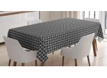 Abakuhaus Tovaglia Astratta, Motivo Floreale Geometrico, Stampa Personalizzata Con Colori Vivaci, Lavabile, Impermeabile, Non Sbiadisce, 140 X 240 Cm, Grigio Antracite E Bianco