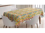 Abakuhaus Tovaglia Astratta, Jumble Helix E Cerchi, Adatta Per Interni Ed Esterni Lavabile Stampa Colori Chiari Nessuno Sbiadimento, 140 X 240 Cm, Multicolore