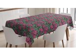Abakuhaus Tovaglia Floreale, Uccelli Sketch-Flower Art, Stampa Personalizzata Con Colori Vivaci Lavabile Impermeabile Non Sbiadisce, 140 X 200 Cm, Rosa Alloro Verde