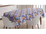 Abakuhaus Tovaglia Floreale, Arte Floreale Astratta Ispirata Alla Vendemmia, Stampa Personalizzata Con Colori Vivaci, Lavabile, Resistente All'acqua, Non Sbiadisce, 140 X 240 Cm, Arancione E Viola Blu