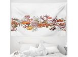 Abakuhaus Arazzo Ocean, Coral Algea Sealife In Morbido Tessuto Microfibra Lavabile Senza Scolorimento Stampa Digitale, 230 X 140 Cm, Senape