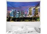Abakuhaus Tappeto Da Viaggio, Singapore City In Morbido Tessuto Microfibra Lavabile Senza Scolorimento Stampa Digitale, 230 X 140 Cm, Multicolore